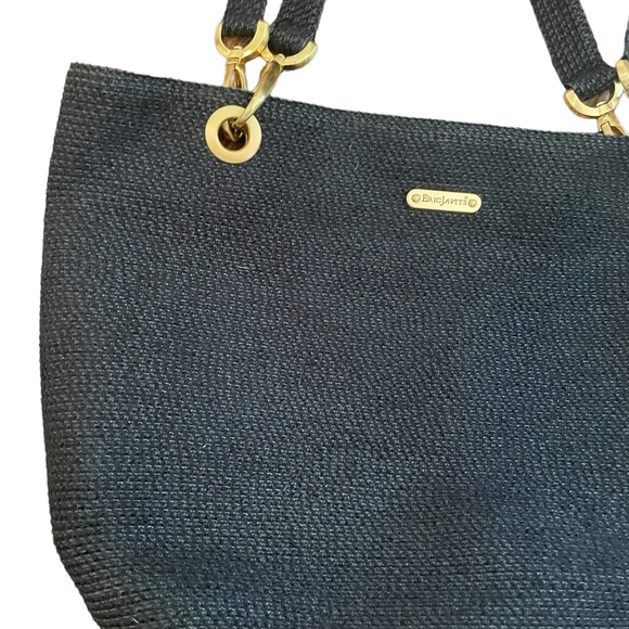 ERIC JAVITS New York Raffia Black Woven Shoulder Handbag - Picture 4 of 14